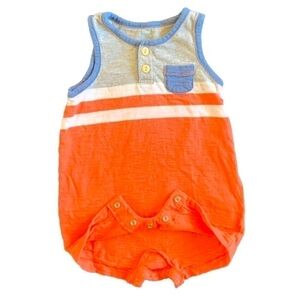 Baby Gap Sleeveless Short Onesie Blue Gray Orange Size 3-6mos